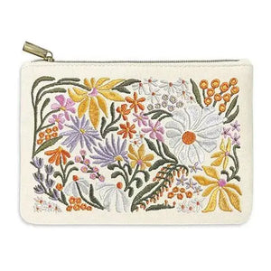 Pouch Embroidered Wildflowers