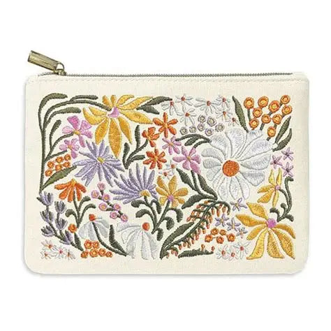 Pouch Embroidered Wildflowers