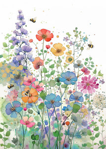 Card Blank Floral Meadow