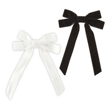 Load image into Gallery viewer, Bow Clips Velvet  Black/White
