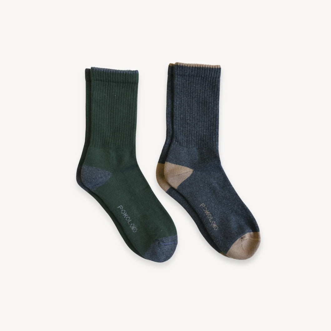 Socks Pima Cotton Heel Toe Forest Charcoal