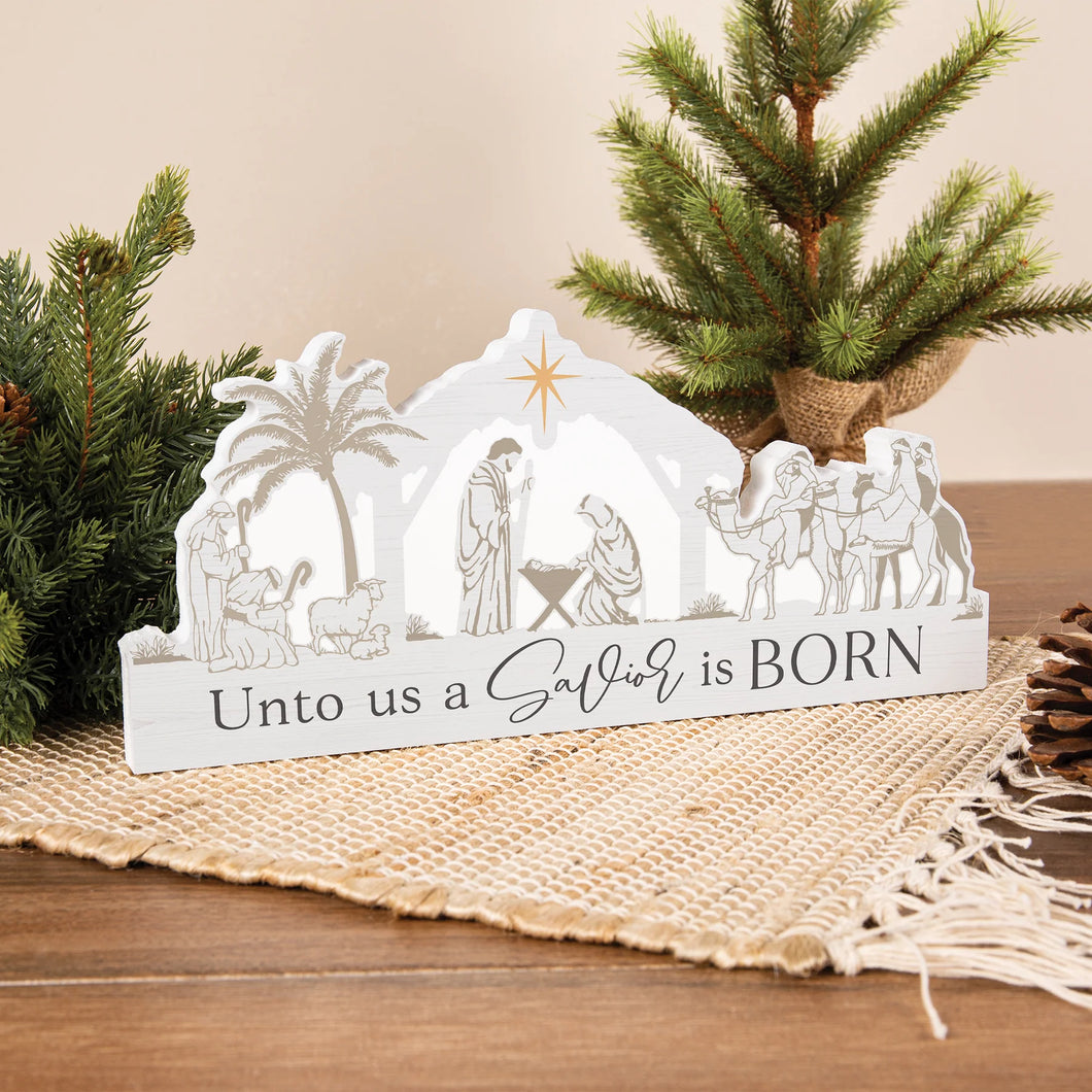 Nativity Sign Christmas A Savior is Born
