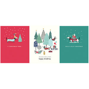 Card Christmas Trio Dachshunds