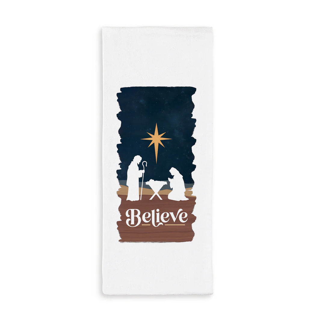 Tea Towel Believe Nativity