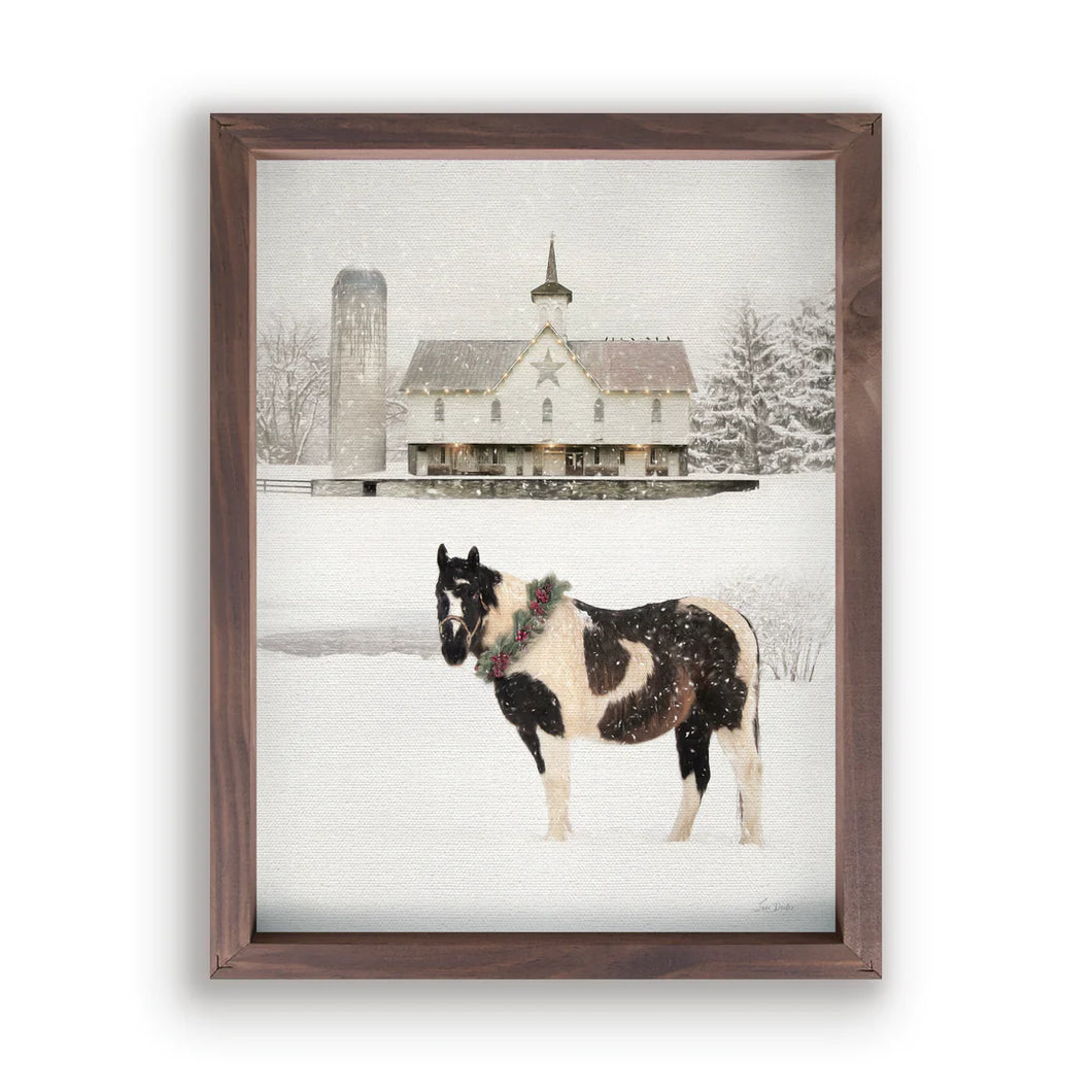 Framed Art Winter Horse