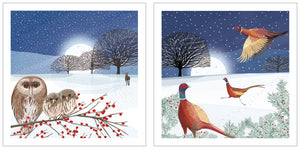 Card Christmas Owl Pheasant