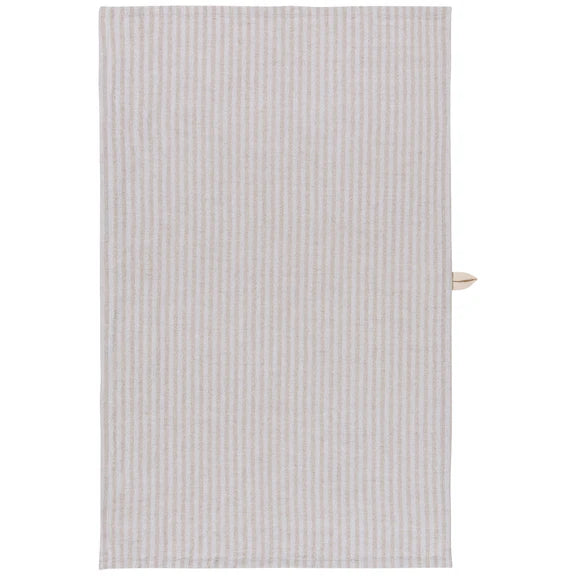 Tea Towel Linen Cotton Stripe Dove Gray