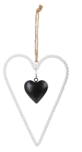 Load image into Gallery viewer, Wood Beaded Heart (Black Heart)
