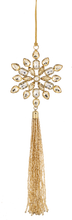 Load image into Gallery viewer, Ornament Gold Tassel Snowflake
