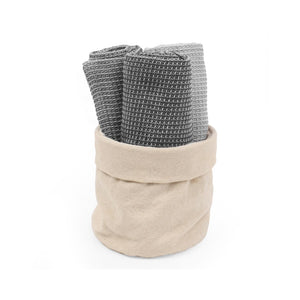 Tea Towel - Calvin Tea Towel Set Of 3 In Holder