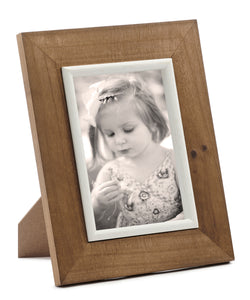 Photo Frame Brown and White Wood 5 x 7