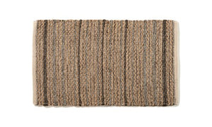 Rug Cotton Polyester Jute Natural And Stone Stripes