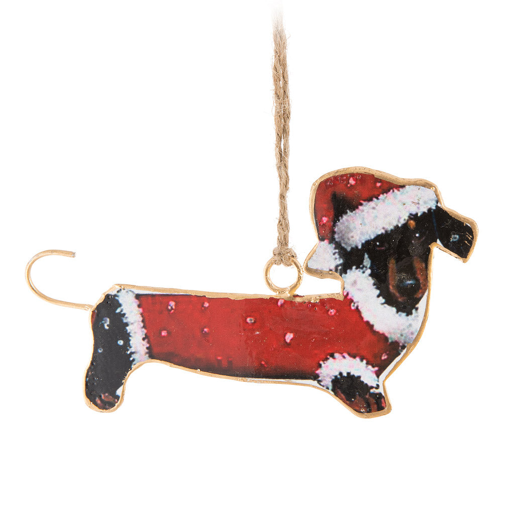 Ornament Festive Dachshund -Christmas