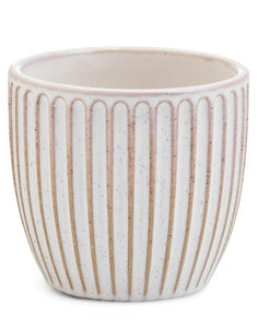 Planter Small Ribbed White