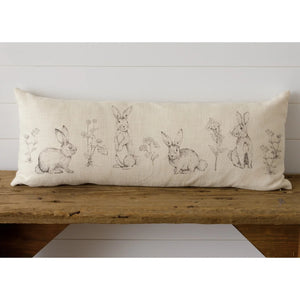 Pillow Rabbit And Wildflowers