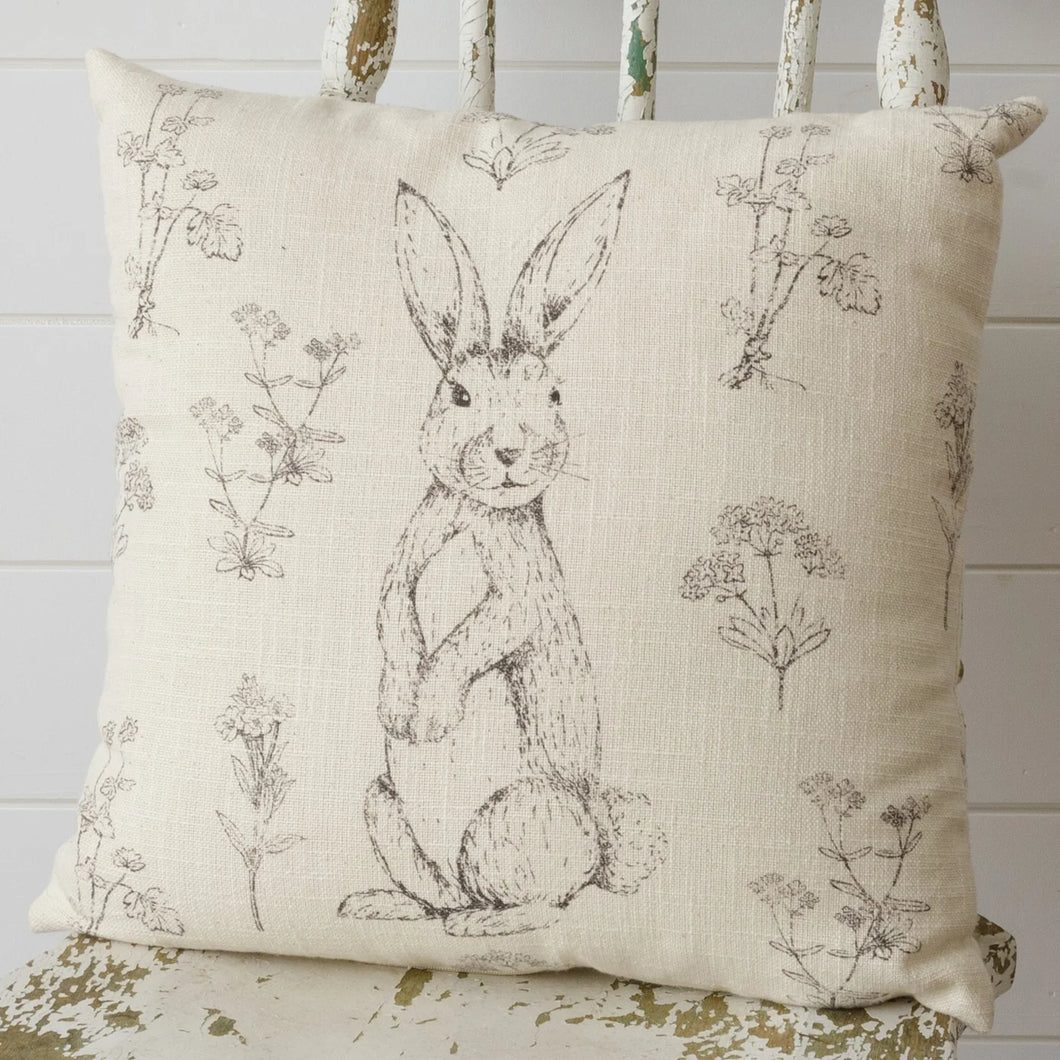 Pillow Rabbit And Wildflowers