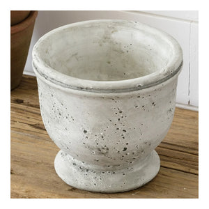 Cement Urn With Distress