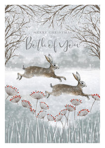 Card Christmas  To Both Of You  Rabbits