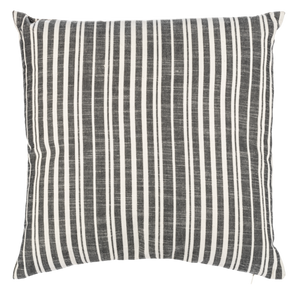 Black & Natural Ticking Striped Pillow