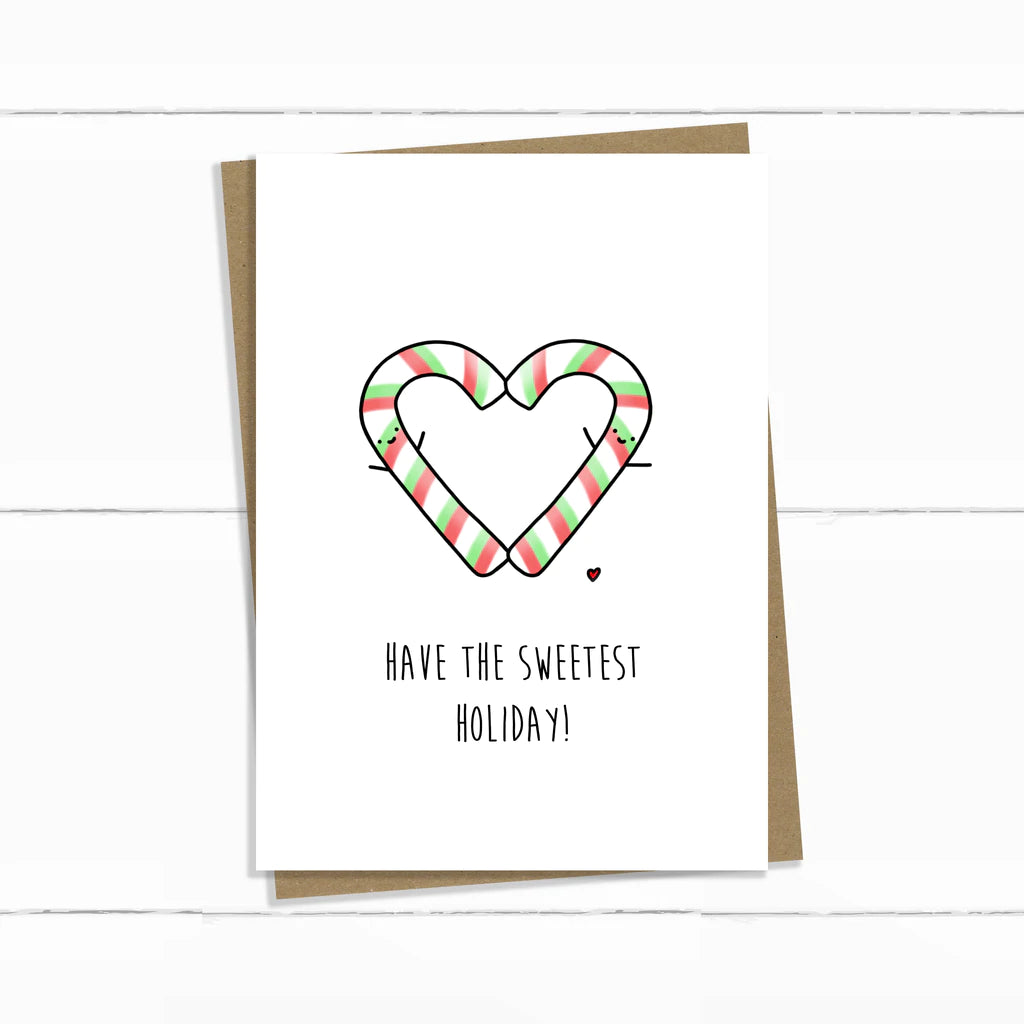 Christmas Candy Cane Heart Card