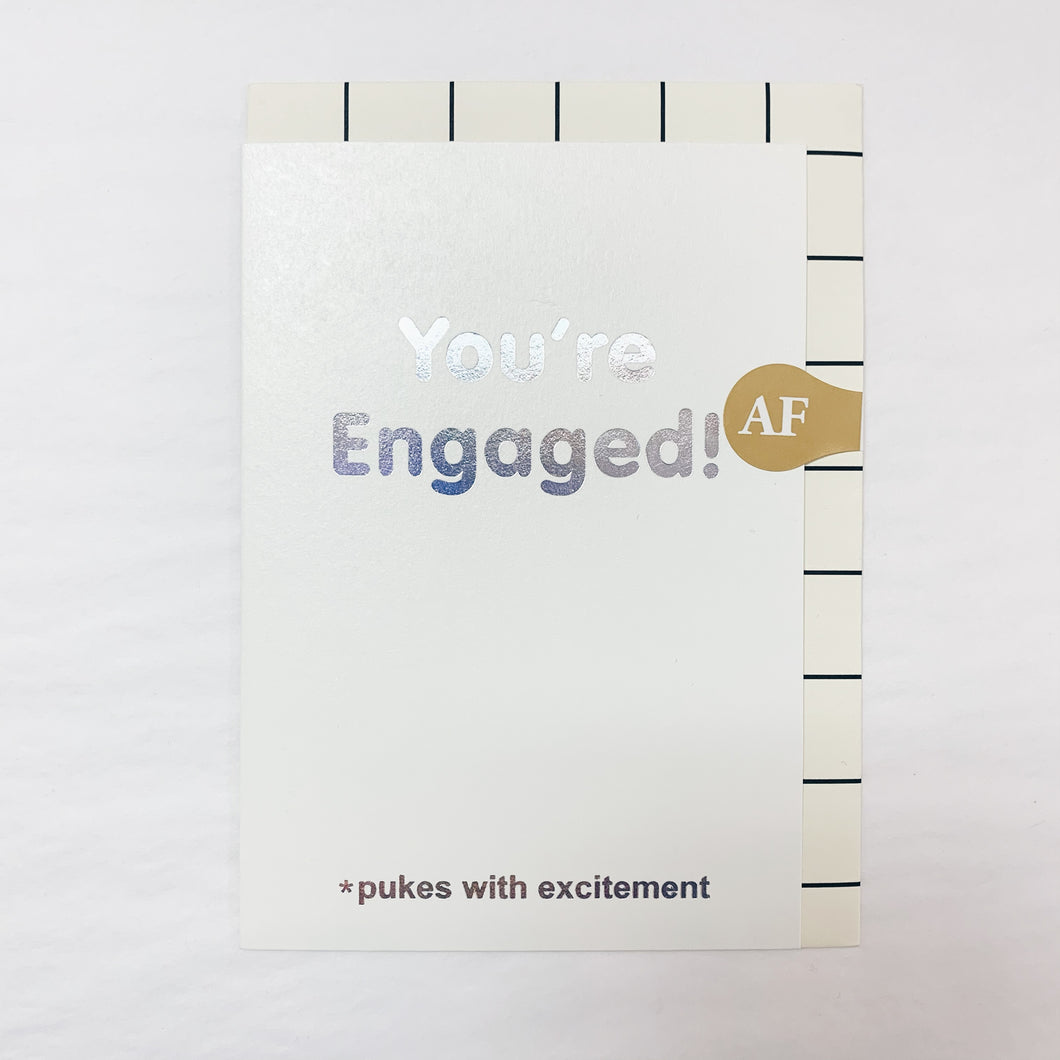 Card Engagement You're Engaged Pukes With Excitement