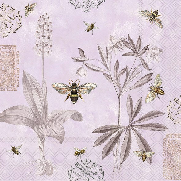 Napkin Luncheon Wild Honey Flowers Lilac