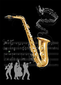 Card Blank Saxophone