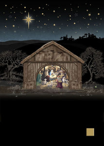 Card Christmas Nativity Stable