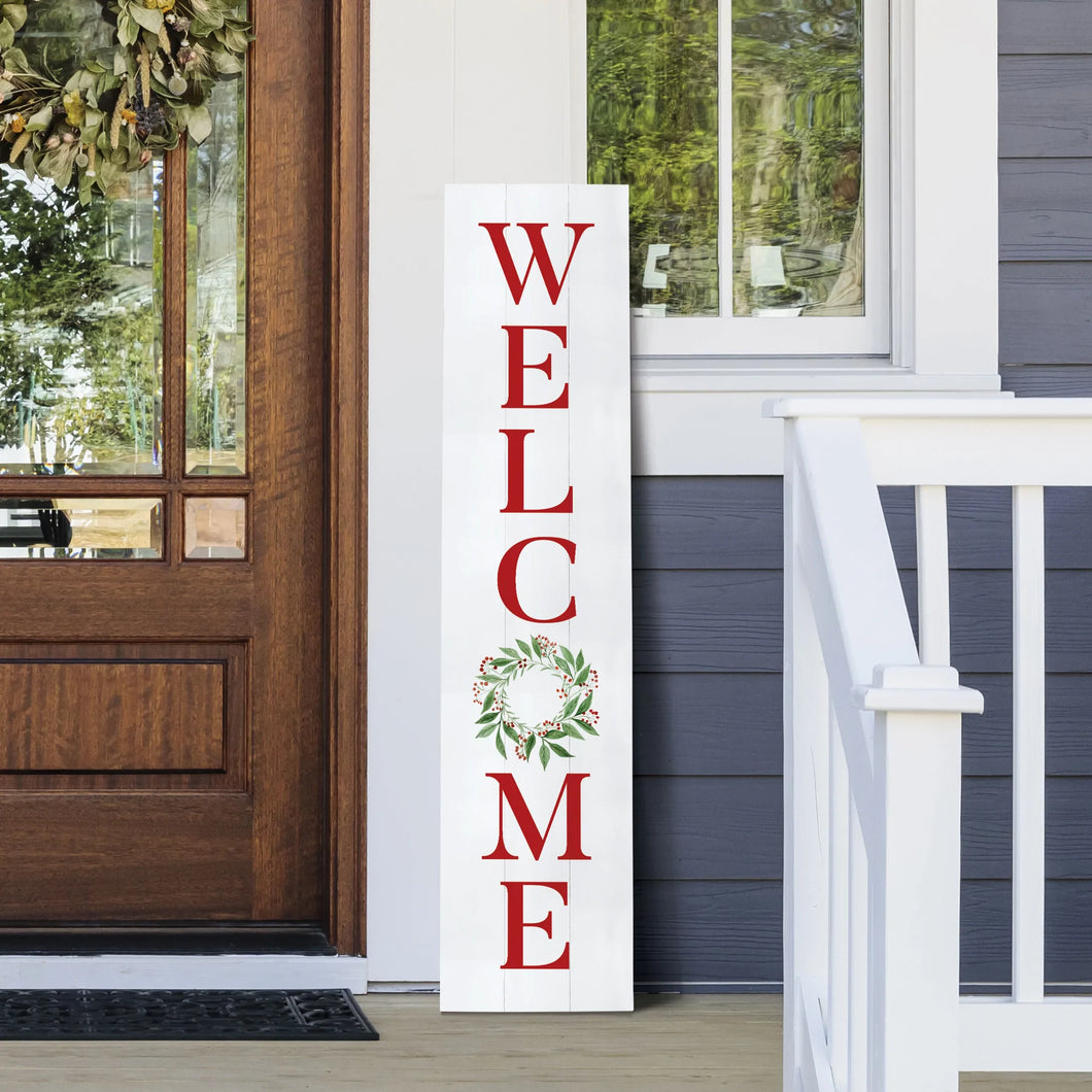Porch Leaner  Welcome Wreath