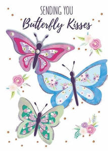 Card Birthday Butterfly Kisses