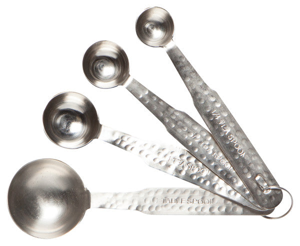 Measuring Spoons Hammered - Set of 4