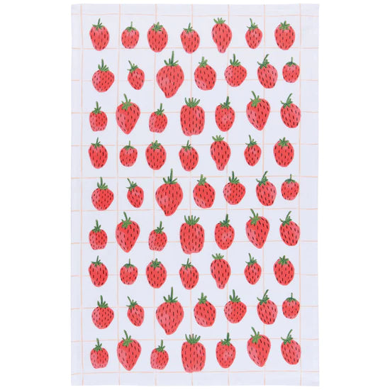 Berry Sweet Printed Cotton Dishtowel