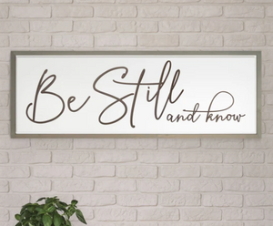 Be Still and Know Carved Art Sign