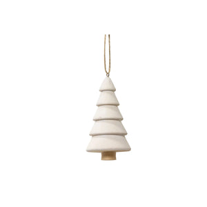 Ornament Wood Tree Five Segments - White