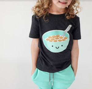 Kawaii Breakfast Cereal Print T-Shirt