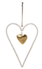 Wood Beaded Heart (Gold Heart)