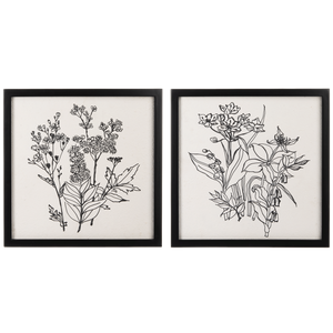 Wall Art Black And White Floral