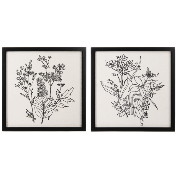 Wall Art Black And White Floral