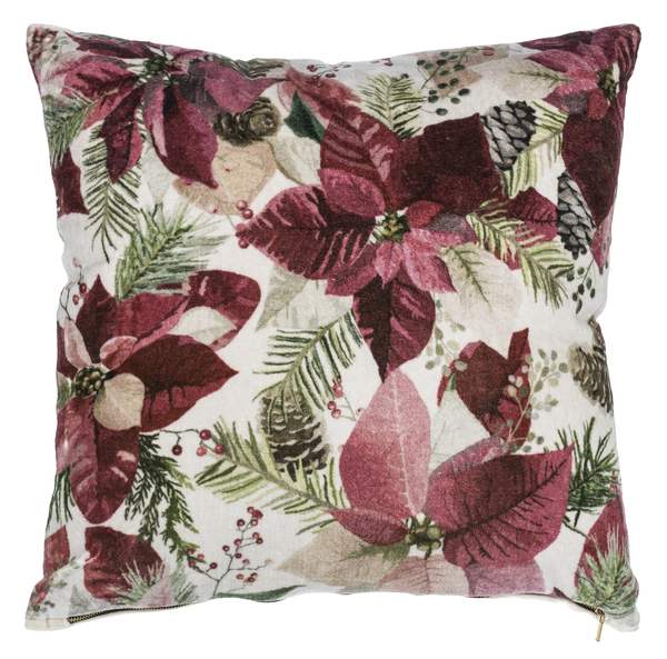 Pillow Velvet Poinsettia