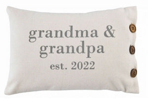 Pillow Grandma & Grandpa Est 2022
