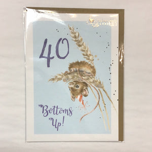 Card Birthday  40 Bottoms Up