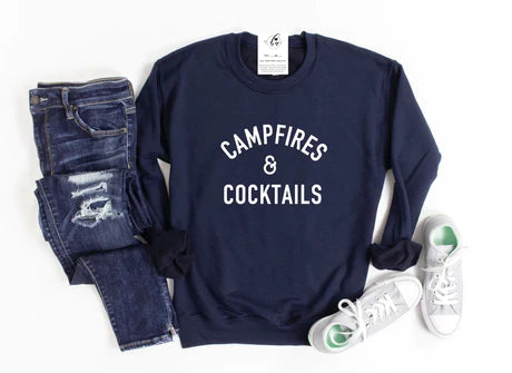 Sweater Campfires and Cocktails Navy