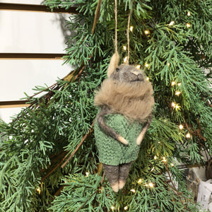 Gray & Green Mice/Mouse -Christmas Tree Decor