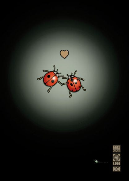 Card Blank Ladybirds In Love