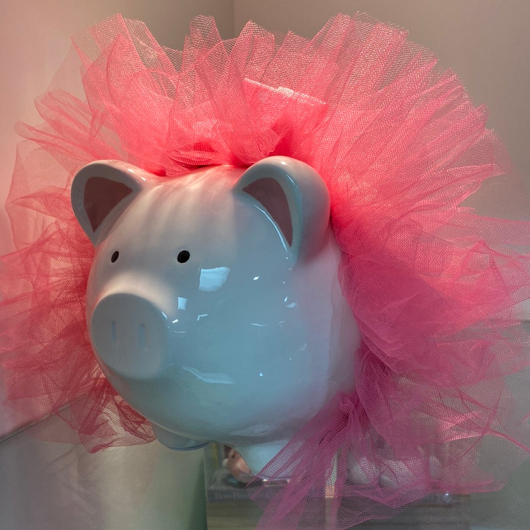 Pink Pig Tutu Coin Bank