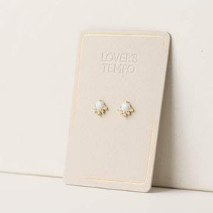 Earrings Juno Stud  - Gold/Opal