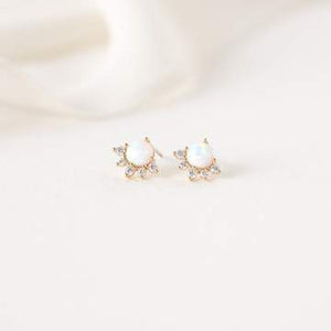 Earrings Juno Stud  - Gold/Opal
