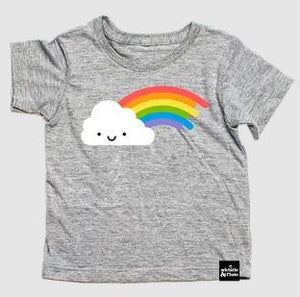 Kawaii Rainbow T-Shirt Light Grey
