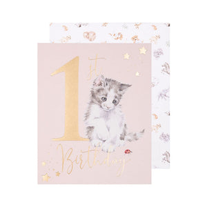 Card Birthday First A Purrfect Day