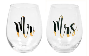 Wine Glasses - Mr. & Mrs. Wine Glasses Set of 2